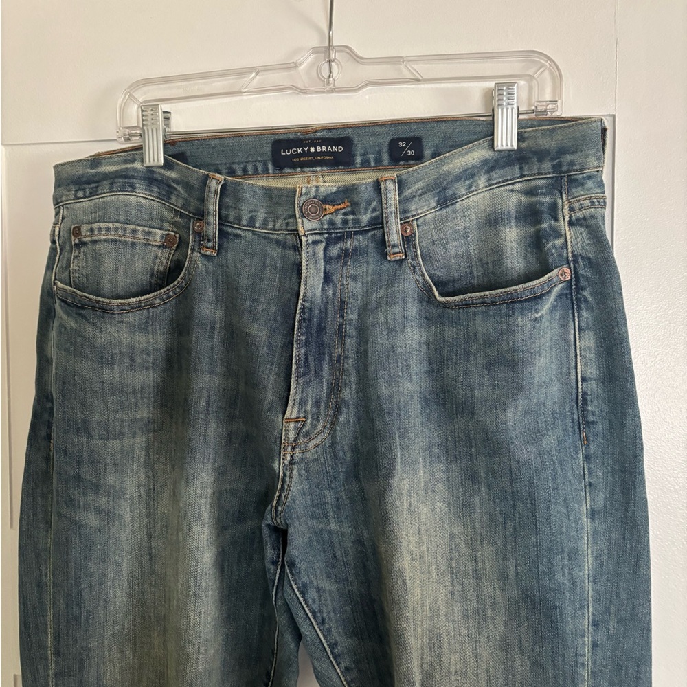 Men’s Lucky Jeans 410 Athletic Slim 32/30, whiskering medium wash Candiani denim